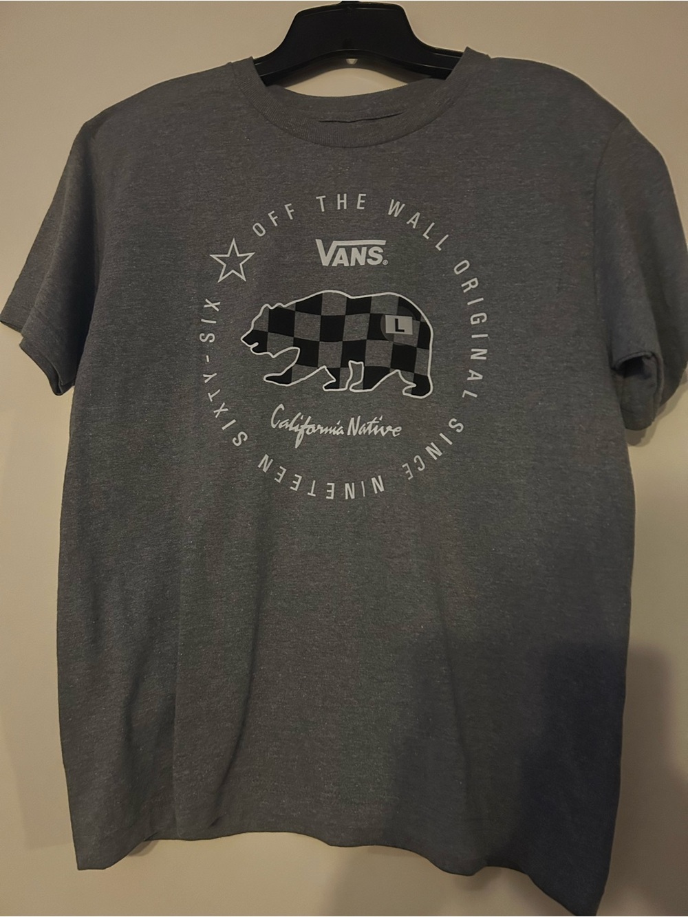 Vans Boys Gray Graphic Tee - California Native Bear